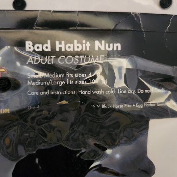 Bad Habit Nun Halloween Costume Missing Habit, easy to make size Med/Large 10-14 - Picture 3 of 4